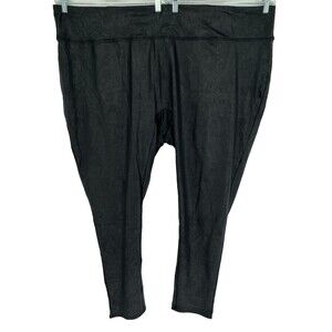 All Worthy Leggings Women's Size 5X Tall Hunter McGrady Faux Leather Black